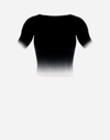 Herno Gradient Plissé T-shirt In Black/white
