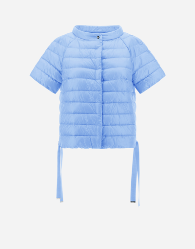 Herno Nylon Ultralight Cape Jacket In Light Blue