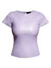 As By Df Brando Stretch Leather T-shirt In Pastel Lilac