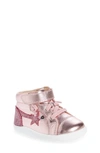 Old Soles Kids' Girls Pink Leather High-top Trainers In Pink Frost