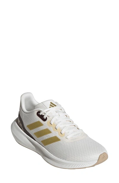Adidas Originals Runfalcon 3.0 Sneaker In White/ Gold Met./ Beige
