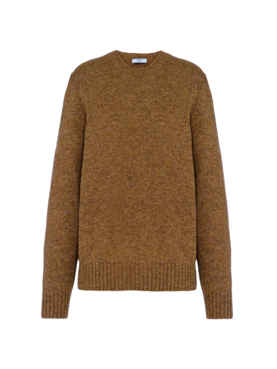 Prada Wool And Cashmere Crew-neck Jumper In Green