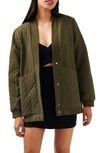 BELLE & BLOOM BELLE AND BLOOM OVER IT COTTON QUILTED BOMBER JACKET