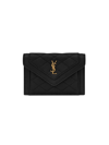 SAINT LAURENT WOMEN'S GABY FLAP CARD CASE IN QUILTED LAMBSKIN