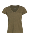 Atm Anthony Thomas Melillo Women's Schoolboy V-neck Tee In Army