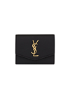 SAINT LAURENT WOMEN'S UPTOWN BUSINESS-CARD CASE IN LEATHER