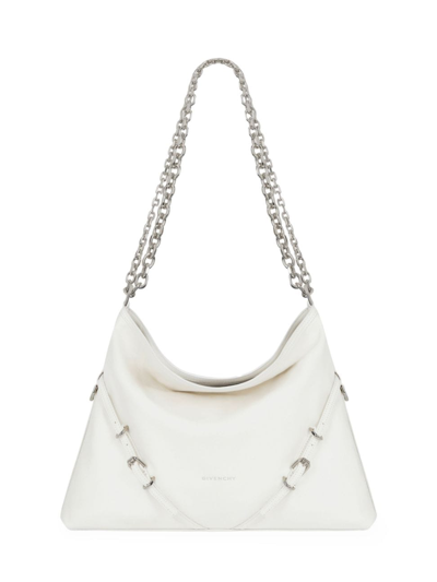Givenchy Women's Medium Voyou Chain Bag In Leather In Ivory