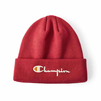 Champion 【品牌直营】男女同款潮流百搭刺绣字母logo针织毛线帽 In Red