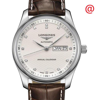 Longines 浪琴() Master 自动天文台钻石银色表盘男士机械手表 L2.910.4.77.3 In Metallic