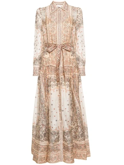 Zimmermann Womens Cream Bandana Matchmaker Print-embellished Linen And Silk-blend Maxi Dress In Beige