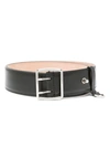 Alexander Mcqueen Buckle-fastening Leather Belt In Black