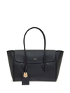 Ferragamo Logo Plaque Tote Bag Black In Black