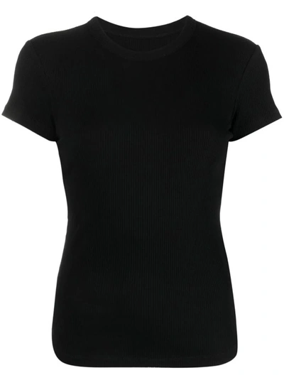 Isabel Marant Crew-neck Fine-ribbed T-shirt In Black
