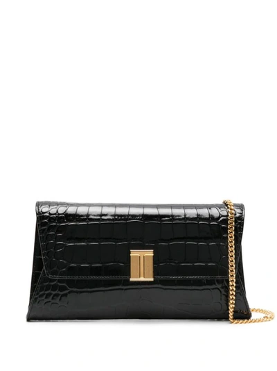 Tom Ford Nobile Leather Clutch Bag In Black