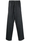 Jil Sander Straight-leg Cotton Trousers In Black