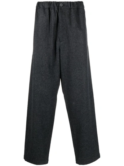 Jil Sander Gray Straight-leg Pants In Black