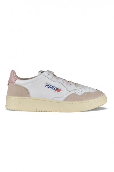 Autry 01 Low Wom Leat Suede In White