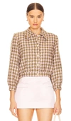 L Agence Bridges Tweed Jacket In Green
