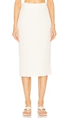 Vince Ribbed Midi Pencil Skirt In Gesso