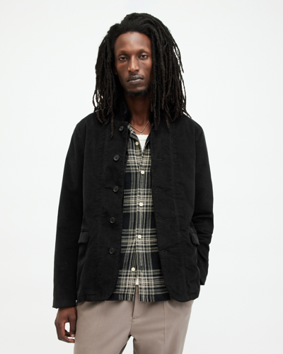 Allsaints Dillon Corduory Blazer In Faded Black