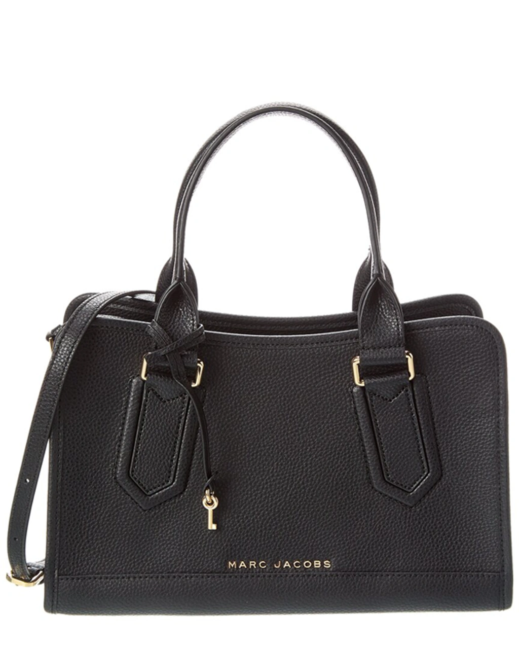 Marc Jacobs Small Croc-embossed Leather Satchel In Black
