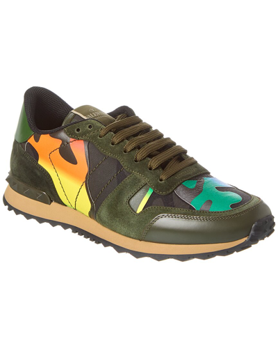 Valentino Garavani Leather & Suede Sneaker In Green