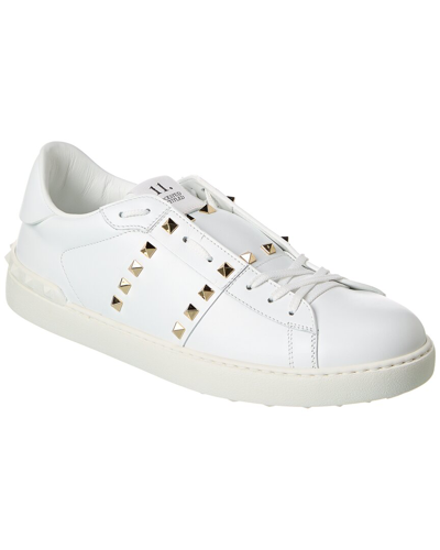 Valentino Garavani Valentino Rockstud Untitled Leather Sneaker In White