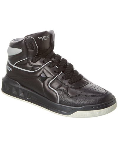 Valentino Garavani Valentino Leather High-top Sneaker In Black