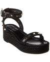 Valentino Garavani Rockstud Flatform Sandal In Calfskin 45mm Woman Black 38 In Black