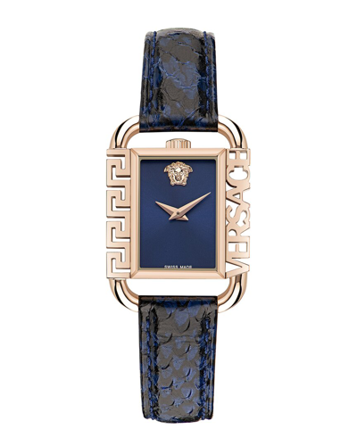 Versace Flair Leather Watch In Gold