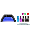 JOYA MIA JOYA MIA GEL NAIL POLISH STARTER 7PC KIT WITH LED LAMP AND 3 COLORS