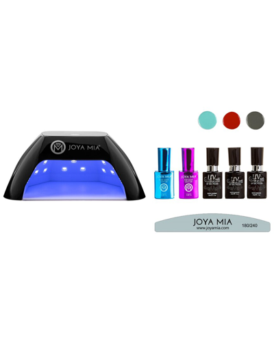Joya Mia Gel Nail Polish Starter 7pc Kit With Led Lamp And 3 Colors In White