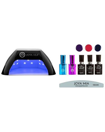 Joya Mia Gel Nail Polish Starter 7pc Kit With Led Lamp And 3 Colors In White