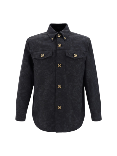 Versace Shirt In Anthracite