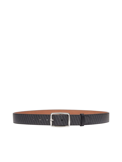 Fendi Classic Calf Leather Belt In B Asfalt Black Palladio