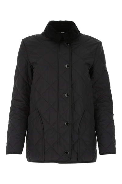 Burberry Diamond Quilted Barn Jacket In Black