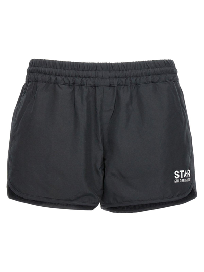 Golden Goose Star Diana Technical Fabric Shorts In Black