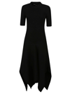 Stella Mccartney Black Short-sleeved Midi Dress In Black