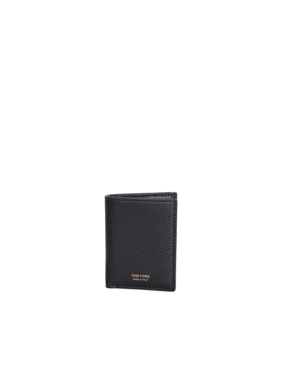 Tom Ford T Line Bi-fold Black Cardholder