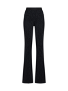 Palm Angels Monogram-jacquard Knitted Flared Trousers In Black Black
