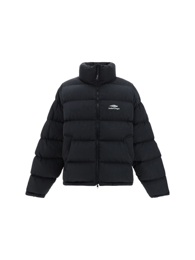 Balenciaga Down Jacket In Black/black