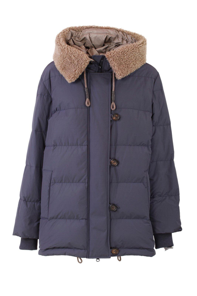 Brunello Cucinelli Drawstring Quilted Puffer Jacket In Blue