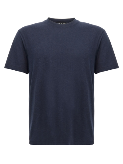 Tom Ford Cotton Lyocell T-shirt In Blue