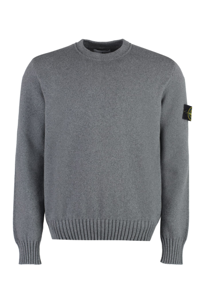 Stone Island Cotton Blend Crew-neck Sweater In Grey