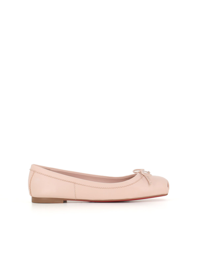 Christian Louboutin 10mm Mamadrague Leather Ballerina Flats In Milk