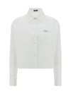 Versace White Poplin Shirt In Optical White