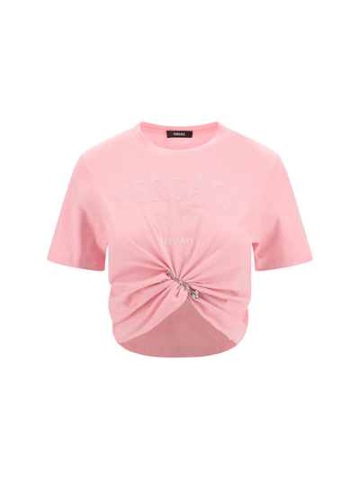 Versace T-shirt In Pale Pink