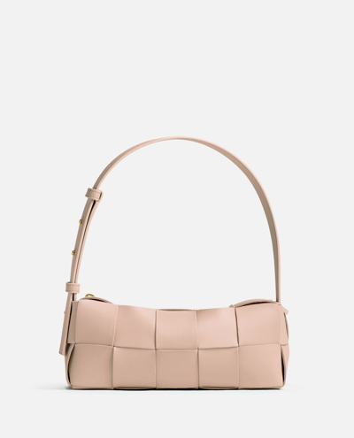 Bottega Veneta Small Brick Cassette Leather Shoulder Bag In Pink