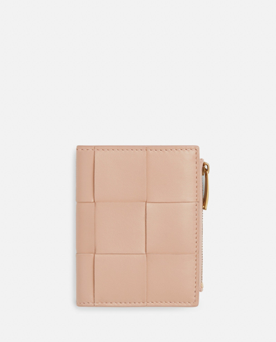 Bottega Veneta Small Bi-fold Leather Wallet In Pink