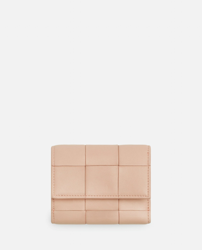 Bottega Veneta Tri-fold Leather Wallet In Pink